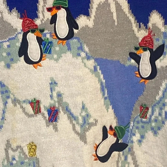 Penguin Christmas Holiday Time sweater size XXL - Picture 3 of 6